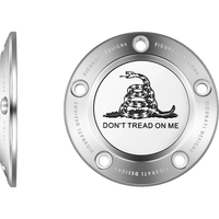 FIGURATI DESIGNS Timing Cover 5 Hole Don't Tread on Me Stainless Steel FD40TC5HSS