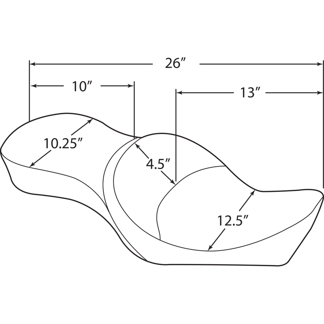 DRAG SPECIALTIES Low Profile Touring Seat Mild Stitch XL '82-'03