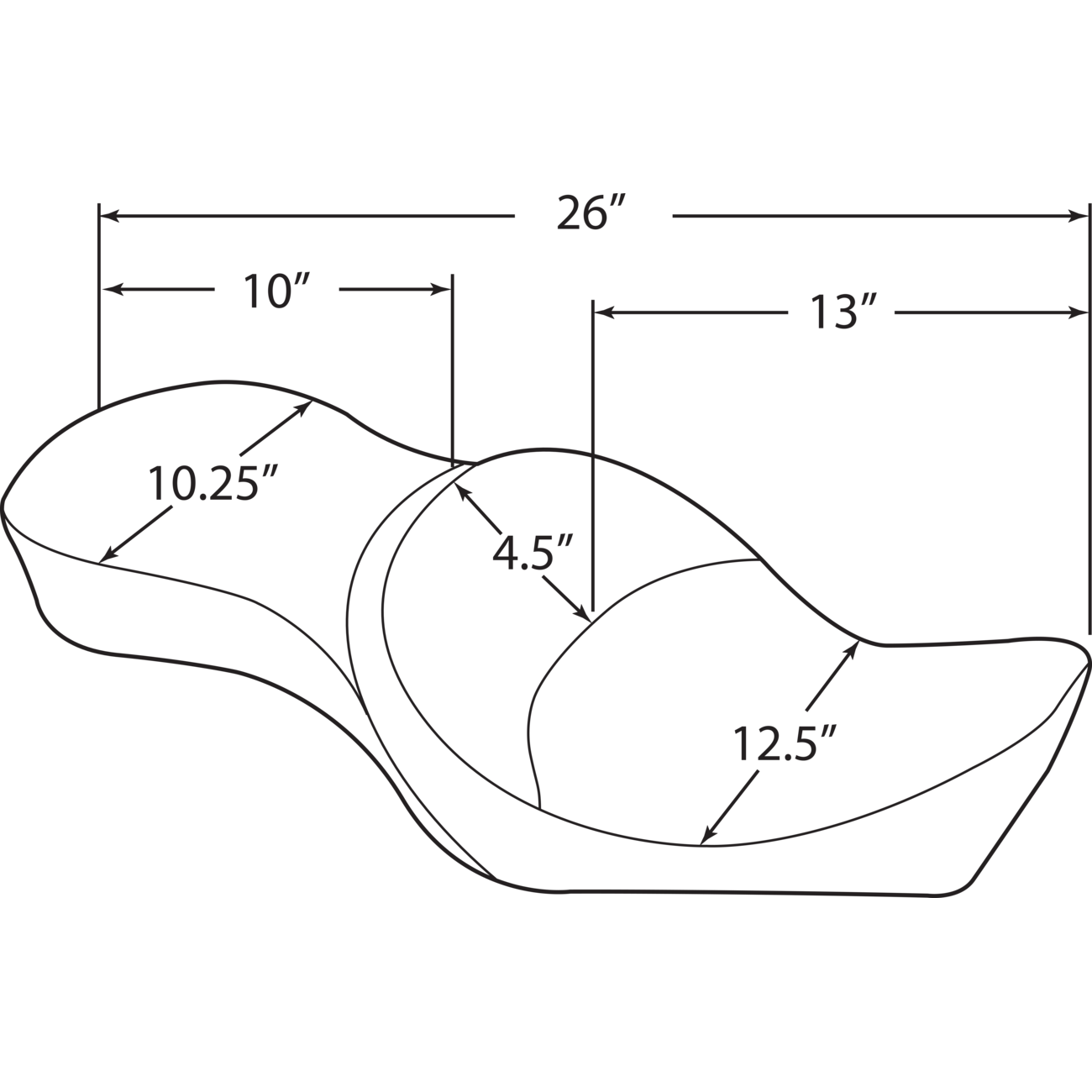 DRAG SPECIALTIES Low Profile Touring Seat Mild Stitch XL '82-'03