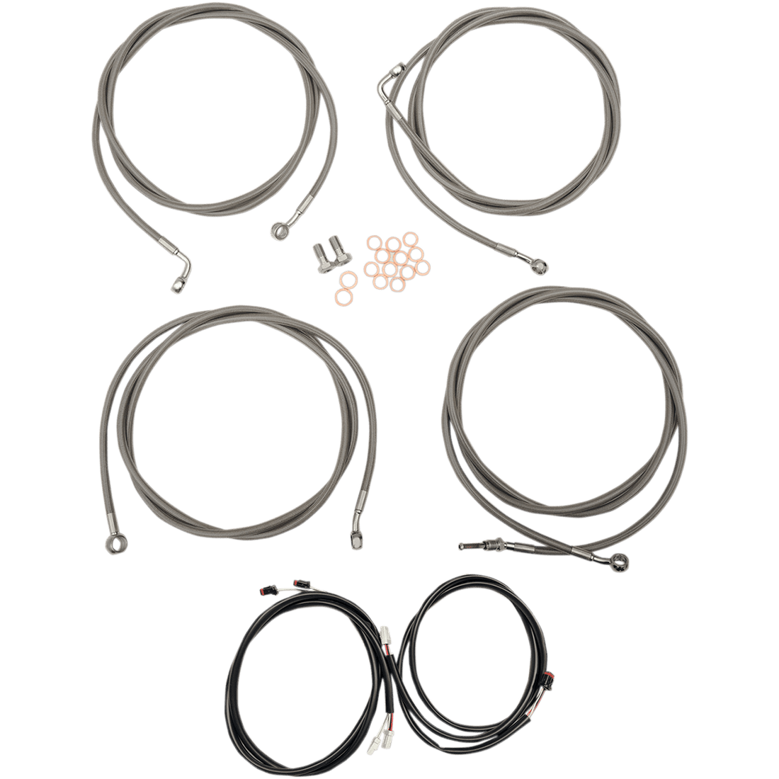 LA CHOPPERS Cable Kit 12" 14" Handlebars Stainless LA8054KT313