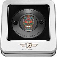 FIGURATI DESIGNS Timing Cover 2 Hole Sugar Skull Black FD30TC2HBLK