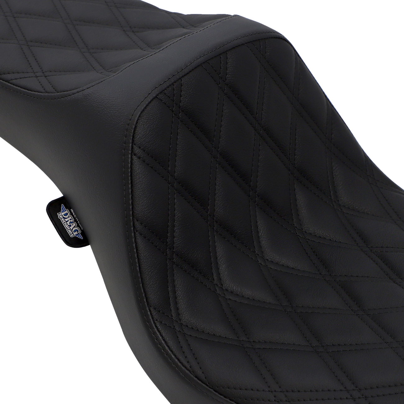 DRAG SPECIALTIES Predator III Seat Double Diamond Black Stitching FXD/FLD '06-'17