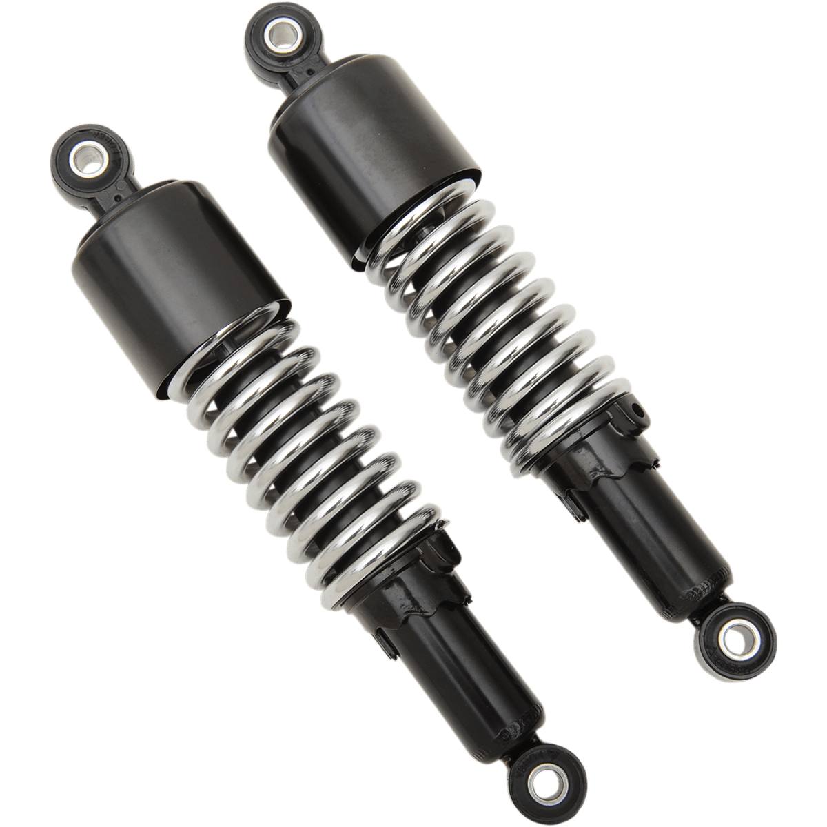 EMGO Custom Shorty Shocks with Shroud Black Body/Chrome Spring Finish Eye Lowering 1705701