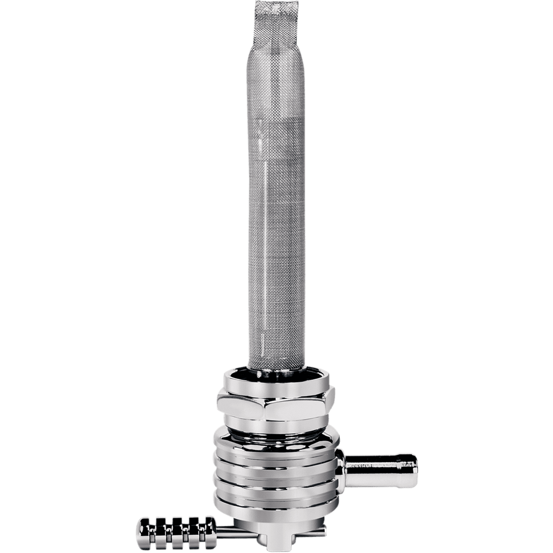 PINGEL Round Fuel Valve Finned Chrome 22 mm 6311CRF