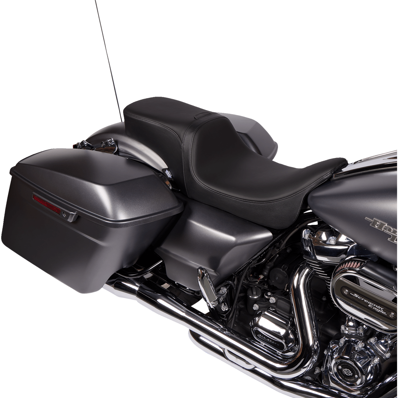 DRAG SPECIALTIES Predator 2-Up Seat Solar Leather Smooth w/o Backrest FLH/FLTR '08-'23