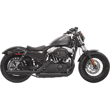 BASSANI XHAUST Firepower Series Slip-On Mufflers Black Slash-Cut Sportster 1X27SBB