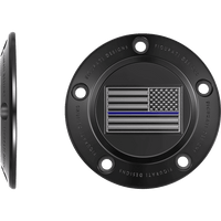 FIGURATI DESIGNS Timing Cover 5 Hole Blue Line American Flag Black FD71TC5HBLK