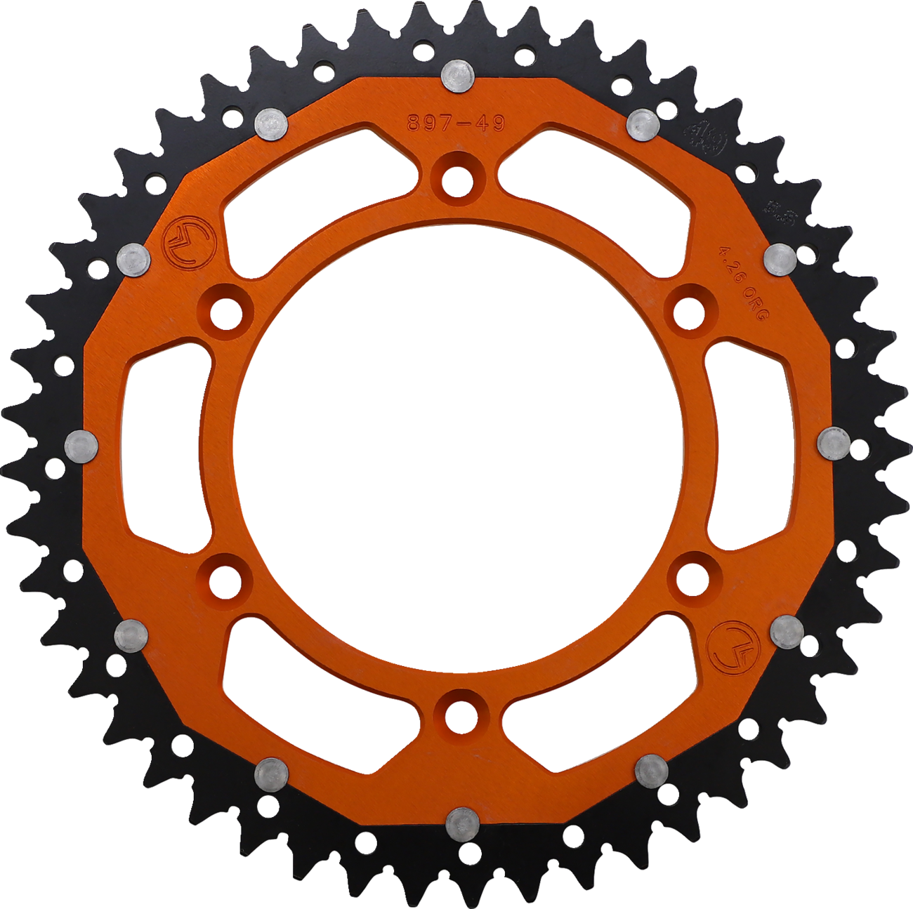 MOOSE RACING Dual Sprocket Orange 49 Tooth