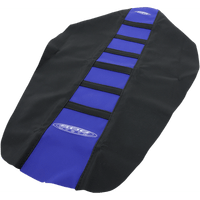 SDG 6-Ribbed Seat Cover Black Ribs/Blue Top/Black Sides