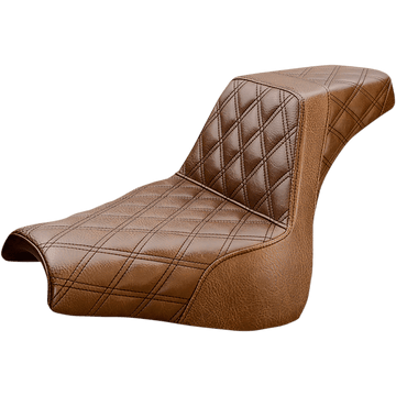 SADDLEMEN Step-Up Seat Full Lattice Stitch Brown 81828175BR