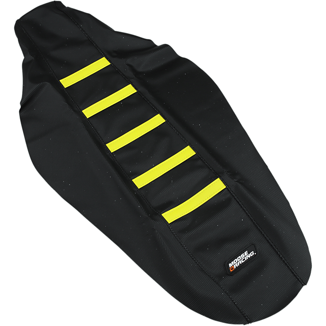 MOOSE RACING Ribbed Seat Cover Black Cover/Yellow Ribs Suzuki