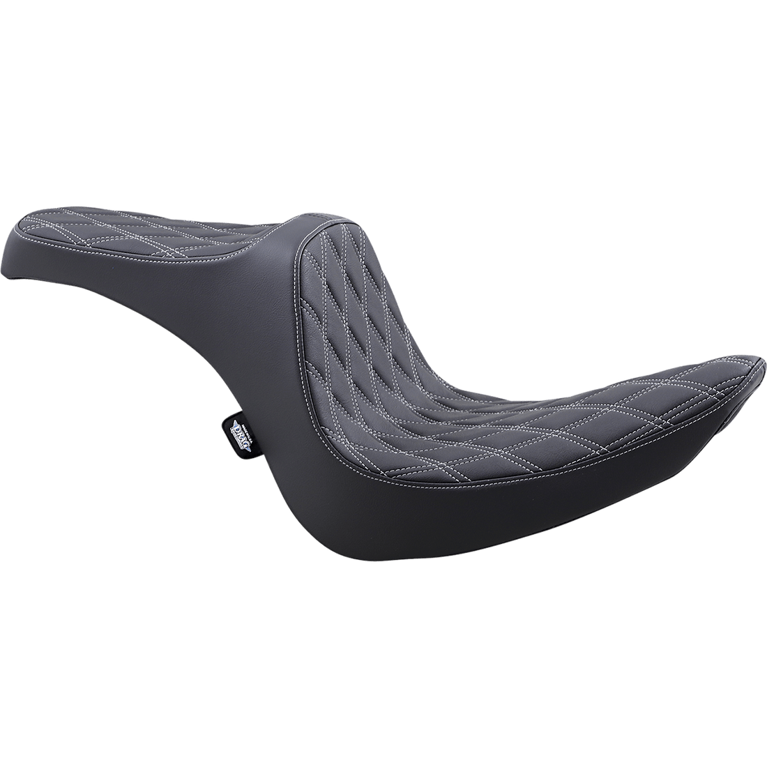 DRAG SPECIALTIES Predator III Seat Double Diamond Black w/ Silver Stitching Softail '06-'17