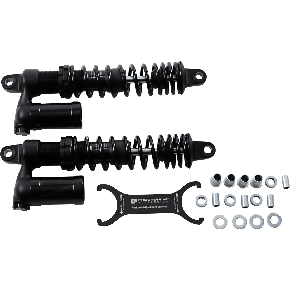 PROGRESSIVE SUSPENSION 970 Series Piggyback Shocks Gloss Black/Matte Black 14.00" 9701015B