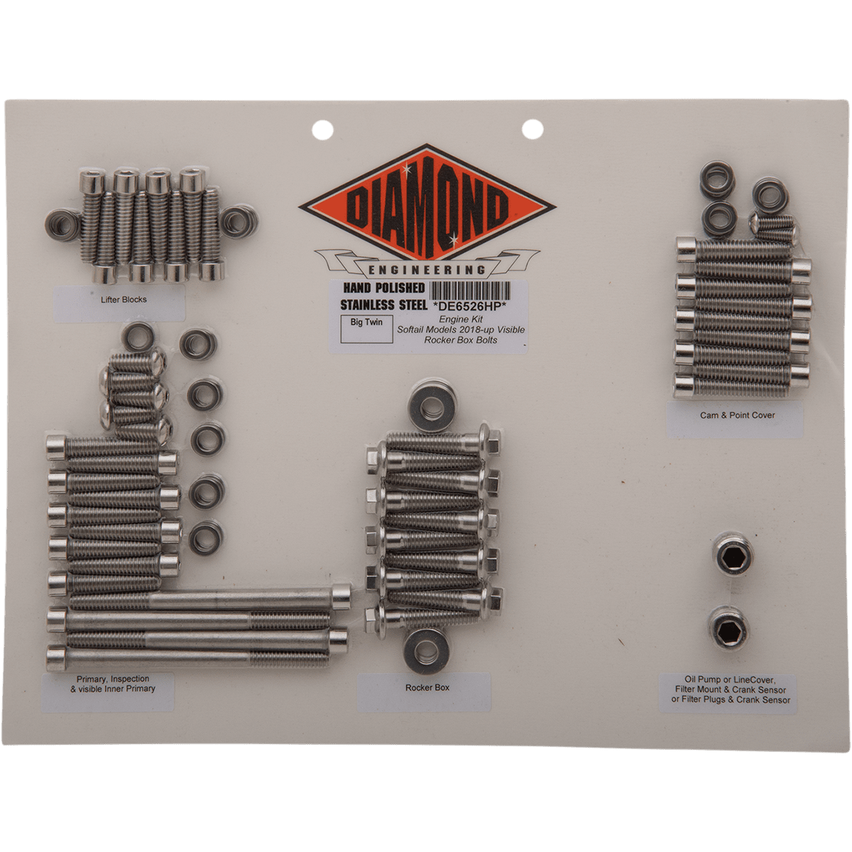 DIAMOND ENGINEERING Fastener Kit Engine/Rocker Box OEM FL/FX DE6526HP