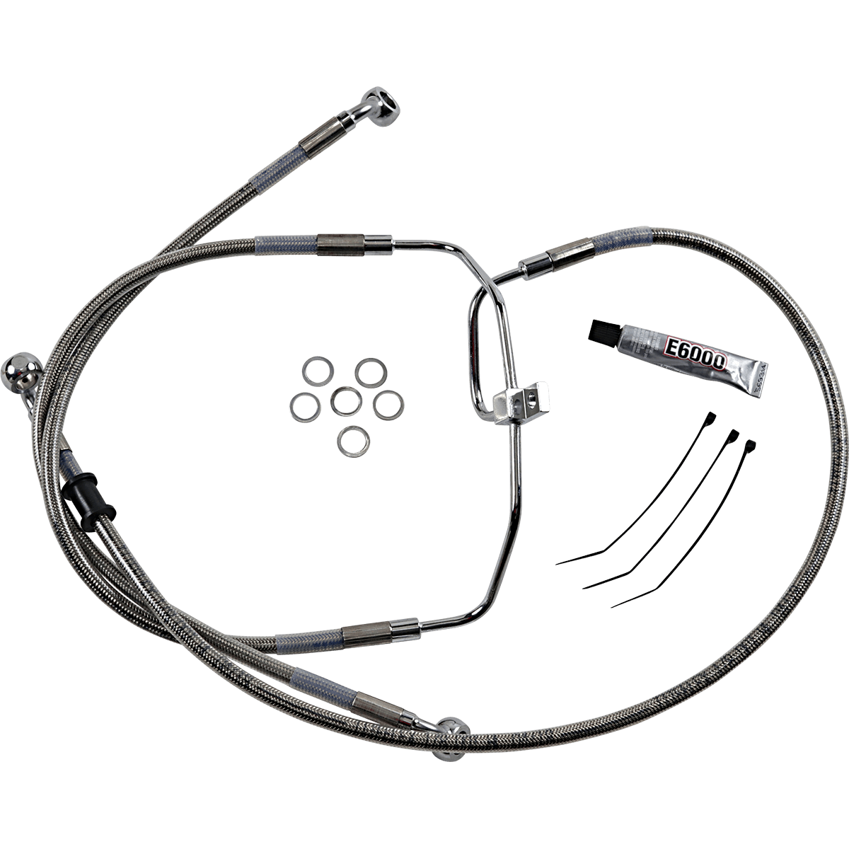 DRAG SPECIALTIES Brake Line +10" Stainless Steel FXDF '08-'17