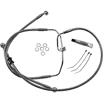 DRAG SPECIALTIES Brake Line +10" Stainless Steel FXDF '08-'17