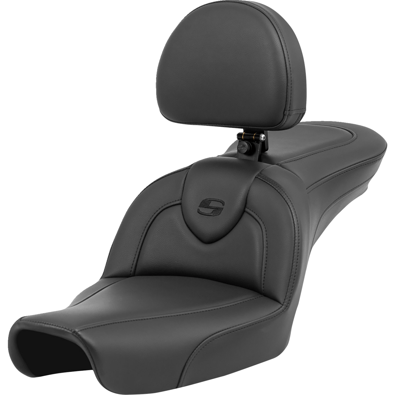 SADDLEMEN Roadsofa™ Seat with Backrest Black/Black Stitching FXD '96-'03 89604187BR