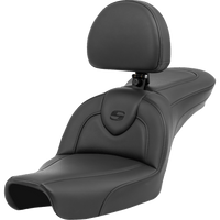 SADDLEMEN Roadsofa™ Seat with Backrest Black/Black Stitching FXD '96-'03 89604187BR