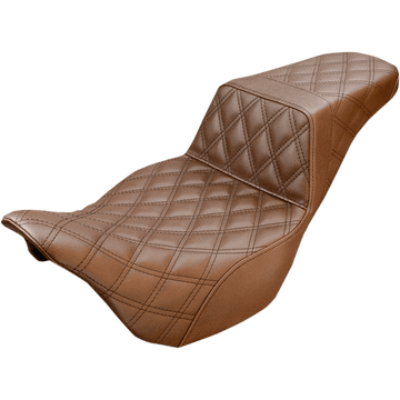 SADDLEMEN Step-Up Seat Full Lattice Stitch Brown '08-'23 FL 80807B175BR