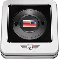 FIGURATI DESIGNS Timing Cover 2 Hole American Flag Black FD21RTC2HBLK