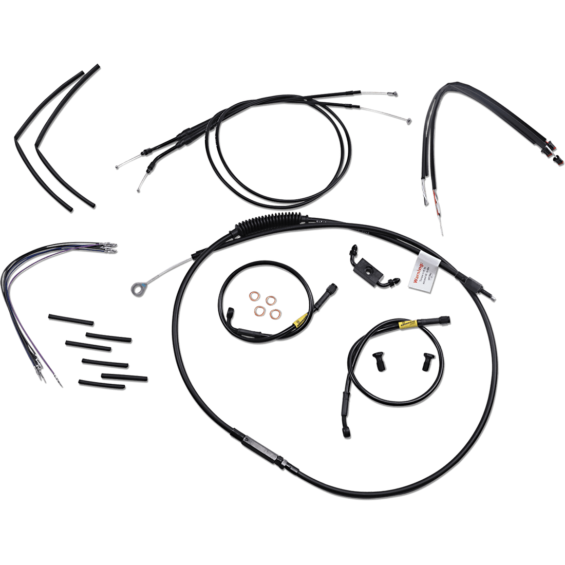 BURLY BRAND Cable Kit Jail Bar 12" Handlebars Black Vinyl B301212