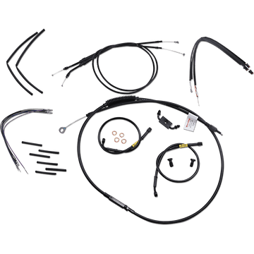 BURLY BRAND Cable Kit Jail Bar 12" Handlebars Black Vinyl B301212