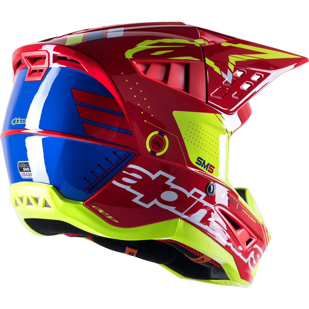 ALPINESTARS SM5 Helmet Action Red/White/Fluo Yellow Small 83061223325SM