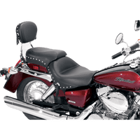 MUSTANG Seat Wide Touring Without Backrest Two-Piece Chrome Studded Black w/Conchos 750Aero 76520