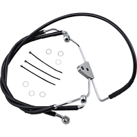 DRAG SPECIALTIES Brake Line Front Black +6"