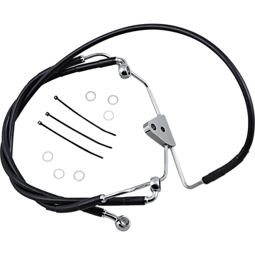 DRAG SPECIALTIES Brake Line Front Black +6"