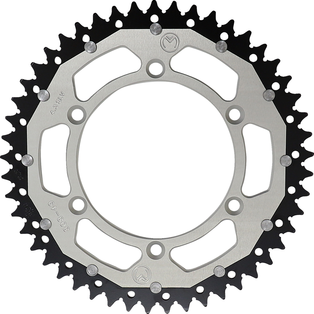 MOOSE RACING Dual Sprocket Silver 49 Tooth