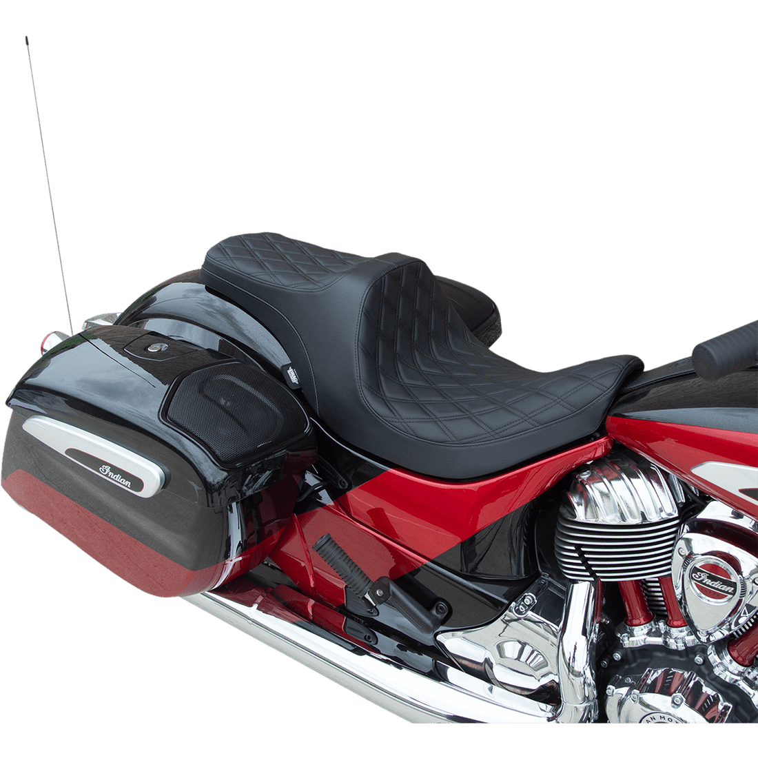 DRAG SPECIALTIES Predator III Seat Forward Positioning Double Diamond Black Stitching Indian '14-'22