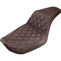 SADDLEMEN Step-Up Seat Front Lattice Stitch Brown Dyna 89604172BR