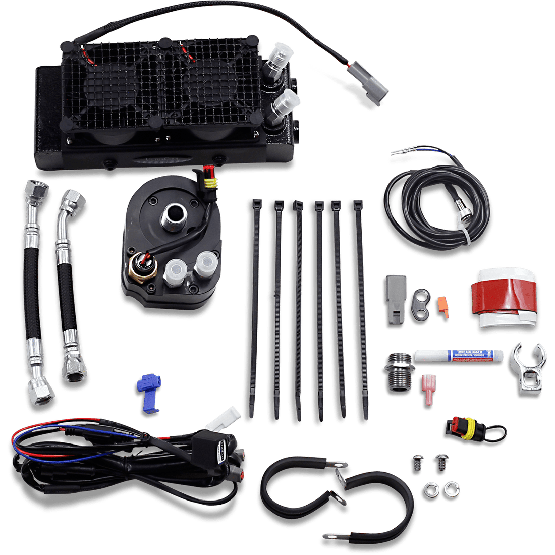 ULTRACOOL Oil Cooler Kit Naked Black Dyna/FXR/Softail/Touring SMT4