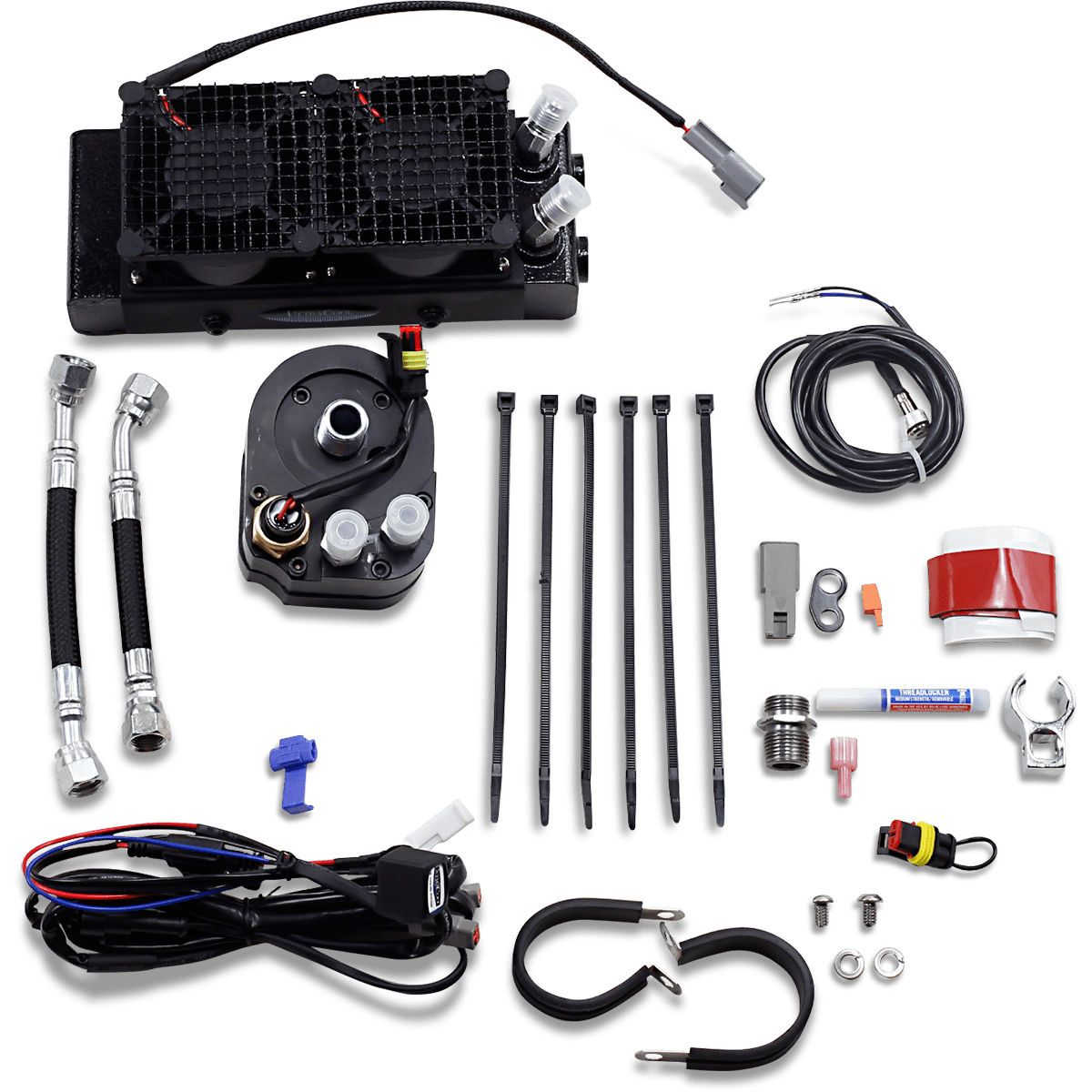 ULTRACOOL Oil Cooler Kit Naked Black Dyna/FXR/Softail/Touring SMT4