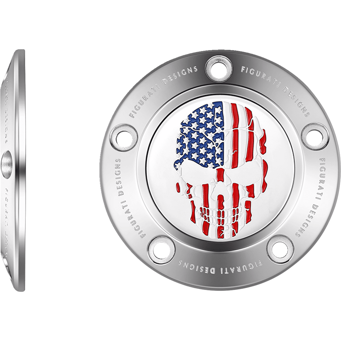 FIGURATI DESIGNS Timing Cover 5 Hole Skull Stainless Steel FD24TC5HSS