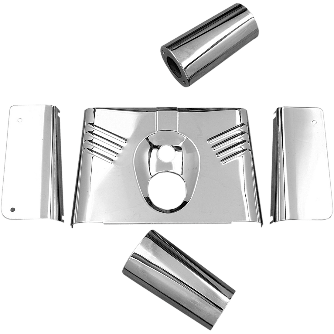 DRAG SPECIALTIES 5-Piece Fork Tins Chrome Ribbed '86-'17 FLST