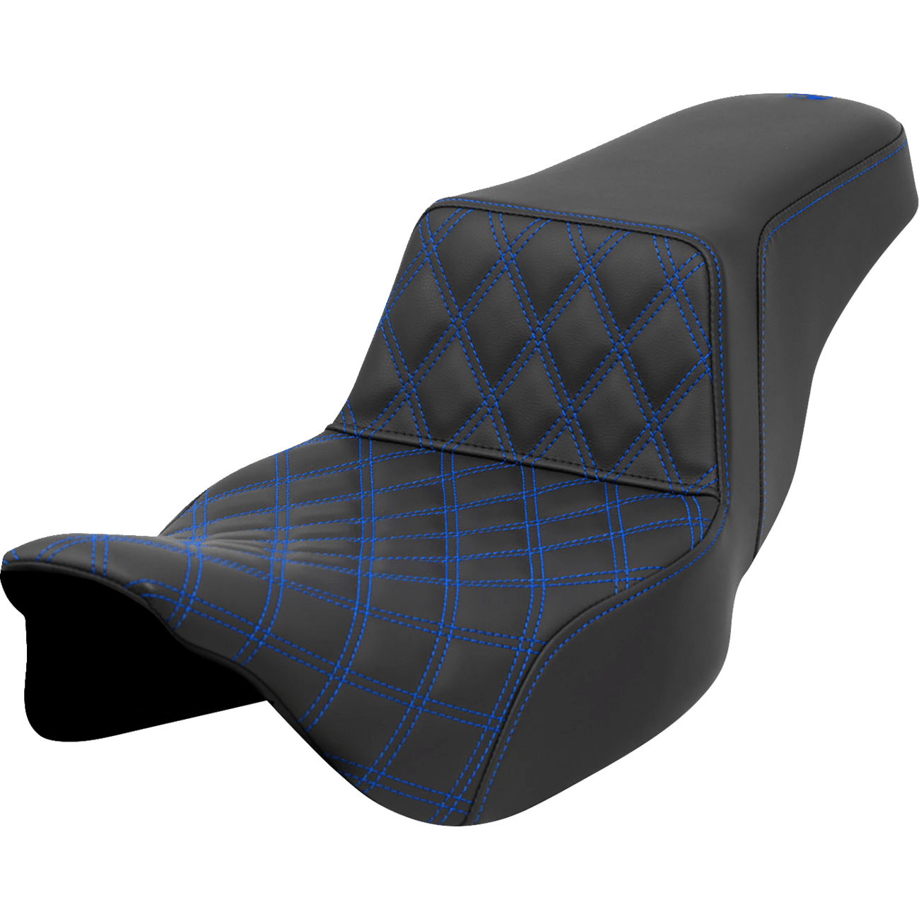 SADDLEMEN Step-Up Seat Front Lattice Stitch Blue Stitch Extended Reach FLH/FLT '08-'23 A80807E172BLU