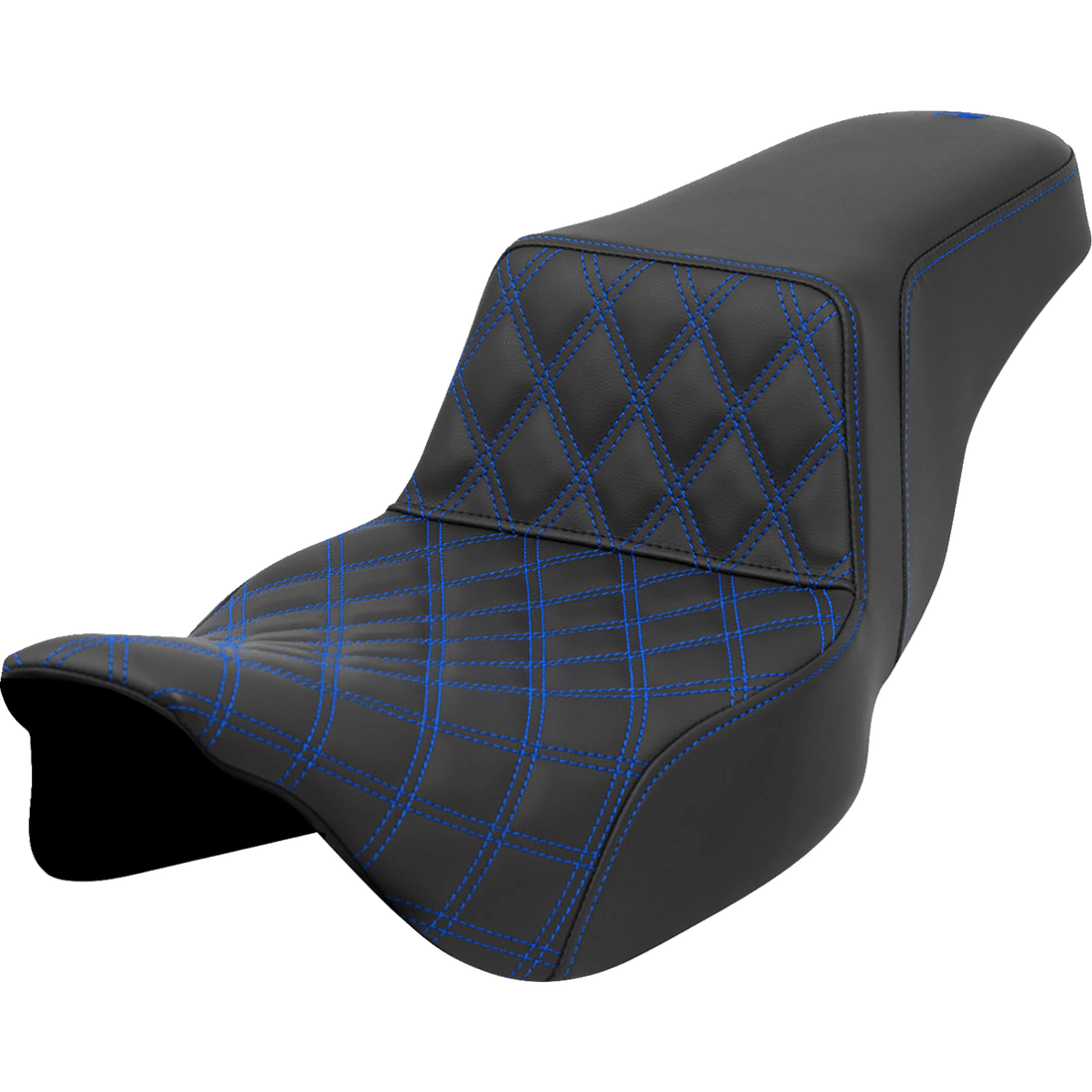 SADDLEMEN Step-Up Seat Front Lattice Stitch Blue Stitch Extended Reach FLH/FLT '08-'23 A80807E172BLU