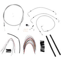 BURLY BRAND Handlebar Cable/Brake Line Kit Complete 14" Ape Hanger Handlebars Stainless Steel