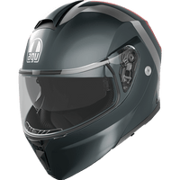 AGV Streetmodular Helmet Resia Matte Gray/Silver/Red Large 2118296002006L