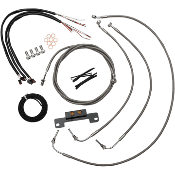 LA CHOPPERS Handlebar Cable/Brake Line Kit Complete Mini Handlebars Stainless LA8055KT208