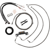 LA CHOPPERS Handlebar Cable/Brake Line Kit Complete 12" 14" Handlebars Stainless LA8055KT213