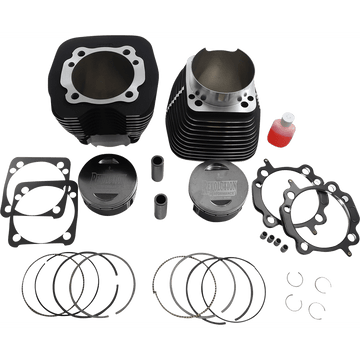 REVOLUTION PERFORMANCE, LLC Cylinder Kit 131" Black with Highlighted Fins Twin Cam