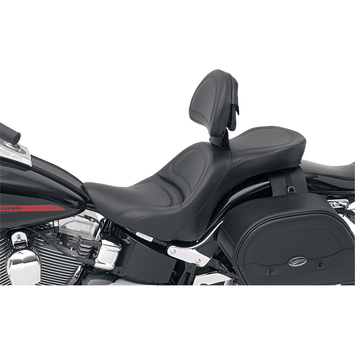 SADDLEMEN Seat Explorer™ With Backrest Stitched Black FL/FX '06-'17 80612030