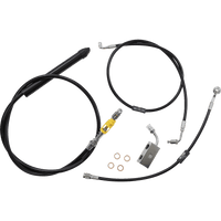 LA CHOPPERS Handlebar Cable/Brake Line Kit 18" 20" Ape Hanger Handlebars Black Vinyl LA8155KT19B