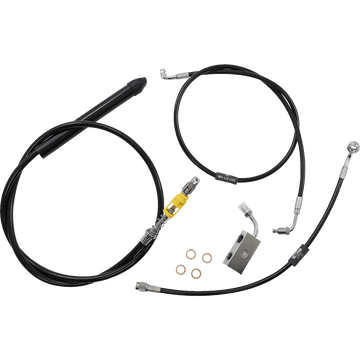 LA CHOPPERS Handlebar Cable/Brake Line Kit 18" 20" Ape Hanger Handlebars Black Vinyl LA8155KT19B