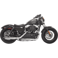 BASSANI XHAUST Firepower Series Slip-On Mufflers Chrome/Black Slash-Cut Sportster 1X27SB