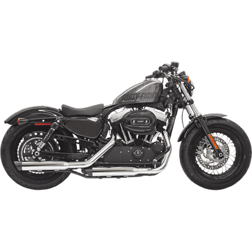 BASSANI XHAUST Firepower Series Slip-On Mufflers Chrome/Black Slash-Cut Sportster 1X27SB