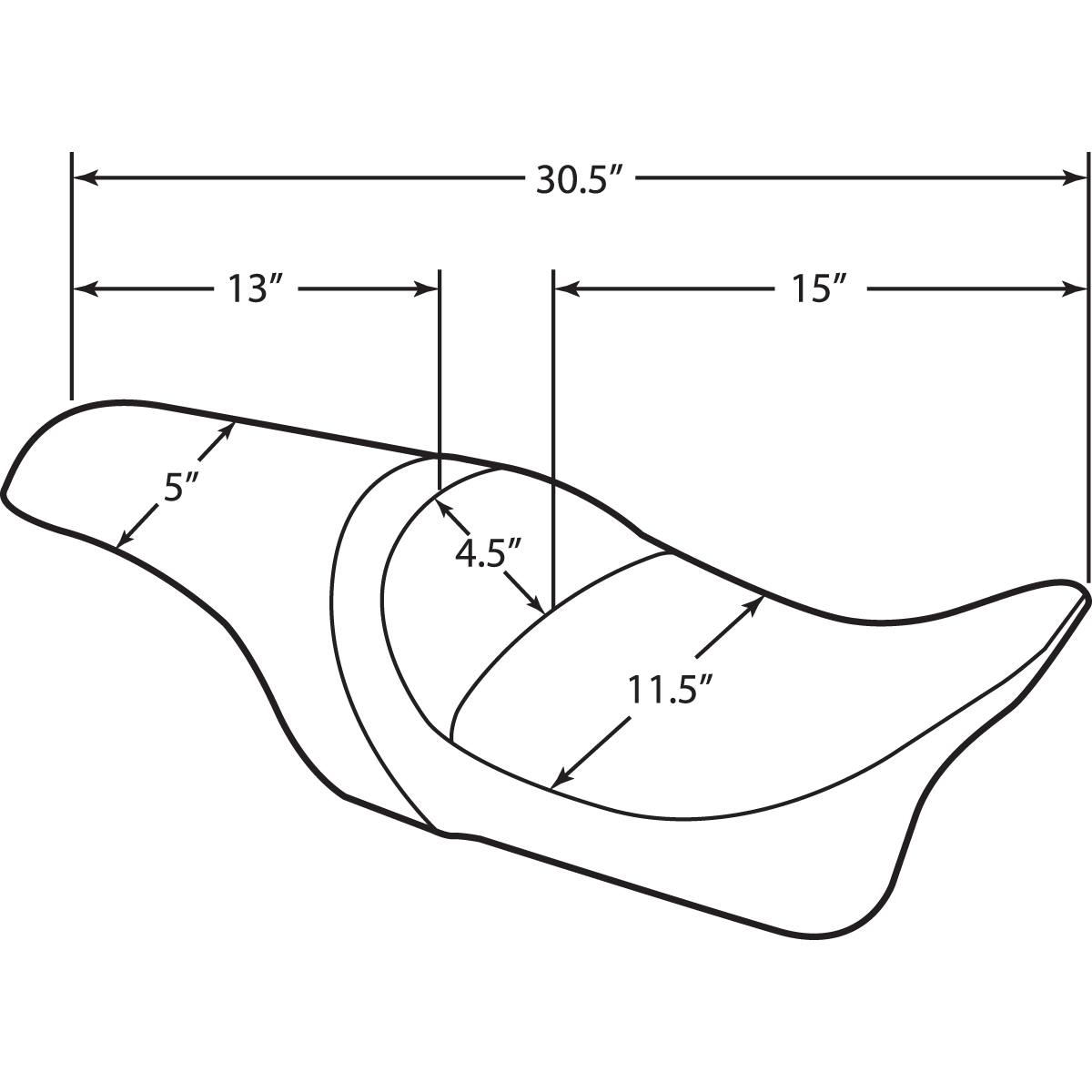 DRAG SPECIALTIES Predator Seat Smooth FL '08-'23